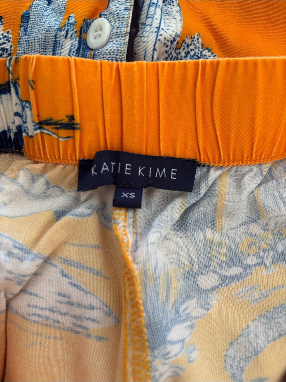 Houston toile Short-Sleeve Pajama Set in Orange - Picture 2 of 12